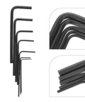 Top Notch 7 Piece Mini Metric Hex Key Wrench Set From 0.7 To 3.0mm Compact Metal Tool Kit, black hex keys