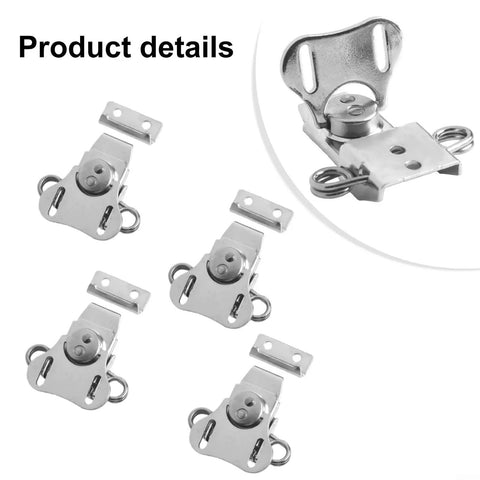 Beefy Loaded Butterfly Latch Set With Retainer Clip, Heavy Duty 450lbs Load Capacity, 2000N Tension, 304 Stainless Steel, Silver