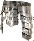 Warrior Tasset Belt Armor For LARP Halloween Theatrical Plays And Fantasy Reenactments In Silver 18 Gauge Steel Upper Thigh