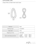 Diagram of 12 Gauge Solid Steel Twist Link Fixture Chain dimensions and specifications for pendants and decor, 164 ft reel.