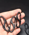Mini Carabiner Clips 1.6 Inch Metal Double Sided Spring Gate Snap Hooks Keychain Clasps 10 Pack Black Built Tough Lightweight