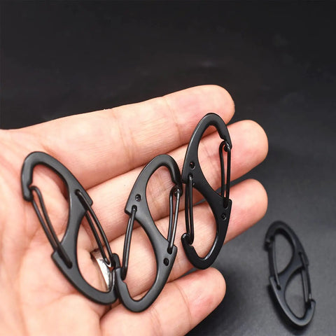 Mini Carabiner Clips 1.6 Inch Metal Double Sided Spring Gate Snap Hooks Keychain Clasps 10 Pack Black Built Tough Lightweight