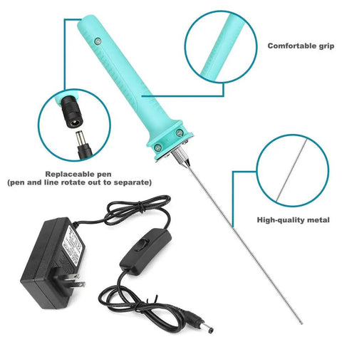 Hot Wire Foam Cutter 15W Electric Styrofoam Cutting Tool For Foam Board Crafts 4 Inch Cutting Pen with power adapter and comfortable grip.