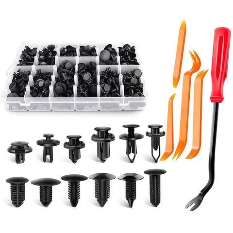 Awesome Heavy Duty Car Bumper Retainer Clips Compatible With Mercedes Benz D-Class Plus Removal Tool And Flexible Nylon Expansion Fasteners For Easy Body Panel Repair And Secure Fit On Your Ride, black nylon clips set with removal tools