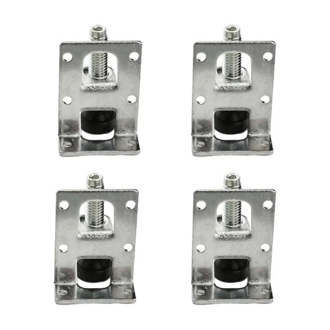 Adjustable Leveling Feet for Tables and Furniture Posts 50mm Beefy Steel Leg Levelers, 4 metal pieces with screws visible