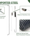 54 Piece Replacement Throttle Springs Assortment Kit For Honda Briggs And Stratton Small Engines And 2kW To 4kW Generators includes electroplated rod and stainless iron spring.