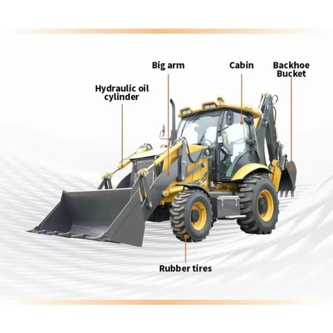 Backhoe Loader Do-It-All Combo For Farm Use, Compact Tractor Excavator With 2.0m Digging Depth, Versatile Attachments, Multi Purpose