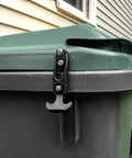 Two Pack Flexible Rubber Draw Latch Set, 53mm Elastic T Bar Lock With Carbon Steel Bracket on trash container