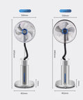 Two Badass Industrial Floor Fans Packed With Serious Airflow And Quick Cooling Mist Spray, 18 and 20 inch sizes for versatile use.