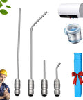 4 Pack High Pressure Washer Nozzle Kit For Washing Machines And AC Cleaning, Heavy Duty Hose Nozzle Set With Quick Connect, Mini Split Cleaner Sprayers For Deep Clean, Pro Grade Performance And No Fuss Install, 4 stainless steel nozzles