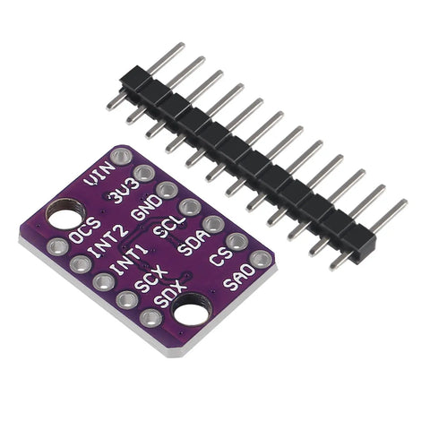 Six Pack BMI160 6 Axis Accelerometer Gyroscope Gravity Sensor Module with PMU for I2C and SPI Data, 16 Bit ADC, 1.7V to 3.6V operation