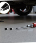 Reliable 4pcs Black Metal Spring Pins For Industrial Machines With Stable Locking Precision Positioning And Reset Power For Workshop Use on workshop floor with tools.