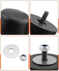 Two Pack Black Rubber Hood Bump Stops For Jeep Wrangler Fits 1987 1995 1997 2017 JK 2018 Replacement KJ71051BK close-up with nuts