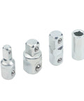 Heavy Duty 4 Piece Ratchet Wrench Socket Adapter Set With Chrome Vanadium Steel Drive Converter And Reducer For 1/4 3/8 And 1/2 Inch Tools Perfect For DIY Pros And Garage Repair Kits, chrome vanadium socket adapters