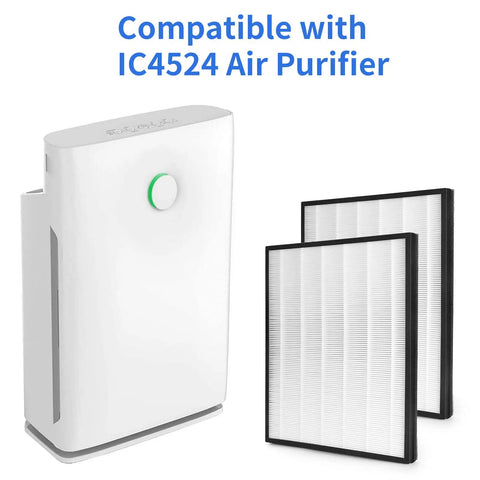 Two Pack H13 True HEPA Replacement Filter For InvisiClean Claro IC4524 Air Purifier With Activated Carbon Pre Filter nearby