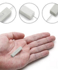 Amazon 10-pack ceramic cement power resistor, 10W 10Ω, white wirewound resistors held in hand