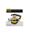 Slick Pro Grade Rugged Brushless Cordless Circular Saw 20V Max 6 1/2 Inch with adjustable bevel and dust chute.