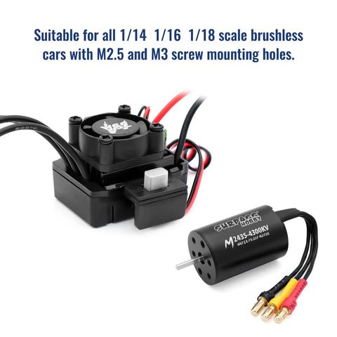 Beefed-Up Brushless RC Car Motor With 35A Waterproof ESC Combo Sensorless Drive for 1/14 1/16 1/18 Scale RC Cars and Trucks