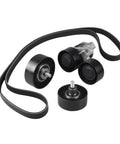 Top Grade Drive Belt Pulley Tensioner Kit For N55 Engine With Bolt Perfect Fit For BMW E90 E91 E92 E93 335i And Xdrive35i Models components including pulleys and belt.