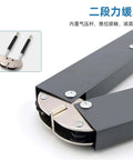 Close-up of Hidden Desktop Folding Connector Accessories Set with hydraulic rod hinges, for fold up dining tables and bar cabinets.