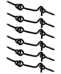 Heavy Duty 2 Inch Black Hook And Eye Latches, 6 Pack Cabinet Door Hardware, Rock Solid Gate And Window Catch Giving You Zero Stress, built tough zinc hooks