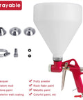 Professional Air Texture Spray Gun With 1.5 Gallon Hopper And Three Easy Swap Nozzles for diverse wall finishes.