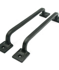 Black Cast Iron Pull Handles 9 Inch Square Base Set Of 2 Durable Powder Coated Finish For Cabinet Doors Gates Barn Doors And Interior Exterior Use
