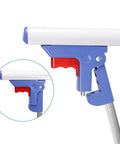 Close-up of anti-touch button mechanism on Sturdy Bed Assist Rail For Seniors One Hand Folding Bed Guard with safety features.