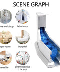 Lazy Shoe Cover Dispenser Steps On Slickly Holds Fifty Waterproof Dust Shields For Cleanrooms Clinics Salons No Power Cord Needed Easy As Pie Walk In Design, showcased in various settings.