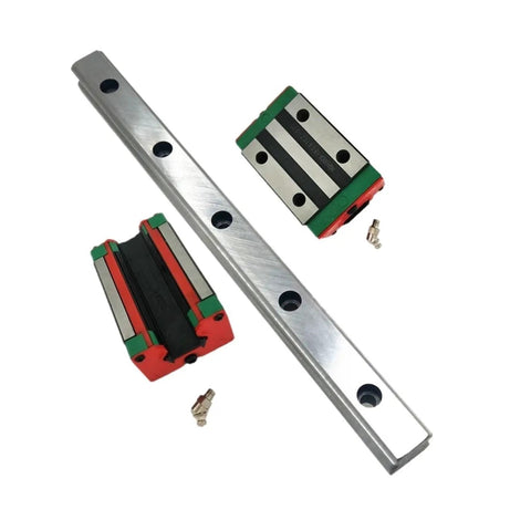 High Precision Linear Guide Rail Kit With 2 HGH20CA Rails Plus Four Smooth Slide Blocks For Rock Solid Smooth Motion And Zero Friction Glide In Your CNC Build Or DIY Project Today, metal rail with blocks