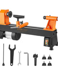 Workhorse Benchtop Wood Lathe 10x18 Inch for DIY Woodworking 0.5 HP 370W power with five variable speeds and accessories