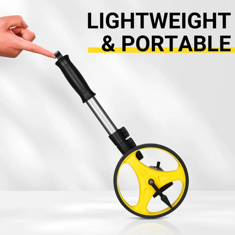 Smooth Operator 6 Inch Measuring Wheel Tracks Distance In Feet Up To 9999 With One Key Reset No Sweat Rolls Like Butter Folds Compact For Easy Transport Included Carry Case Built Tough For Legit Work On Any Site