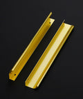 Pair of 15 Pack Gold Finger Edge Cabinet Pulls With 256mm Hole Center 10 Inch And 300mm Length 11.81 Inch Zinc Alloy Concealed Drawer Handles