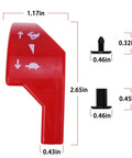 Red throttle knob and hardware with dimensions, part of Beefed Up Throttle Control Knob and Hardware Kit for John Deere 415 425 445 455 Tractors