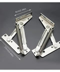 Pair of 80 Degree Sprung Cabinet Door Hinges for Lift-Up Tops Keeps Flap Open Smoothly With Spring Assist on gray background