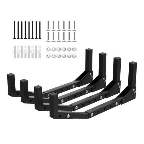 Detailed view of Slick Wall Mount Kayak Rack And Universal Garage Storage Hooks, includes mounting hardware for secure installation.