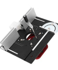 Rock Solid Router Table Base With Manual Lifting Rod And Smooth Height Adjustment Insert Plate compatible with 64 To 66mm motors viewed from above.