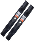 Image of two 42 Inch Mower Blades For John Deere Riding Lawn Mowers With 7 Point Star Spindle Compatible D130 D110 D105 D125 X300 LA135 Z225 Z235 LT160 E100 E130 42 Inch Deck Replacement Two Pack AM137327 AM141034 AM141032