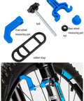Portable Bicycle Wheel Truing Stand On The Go For Front And Rear Wheels With Spoke Wrench And Precise Millimeter Adjustment