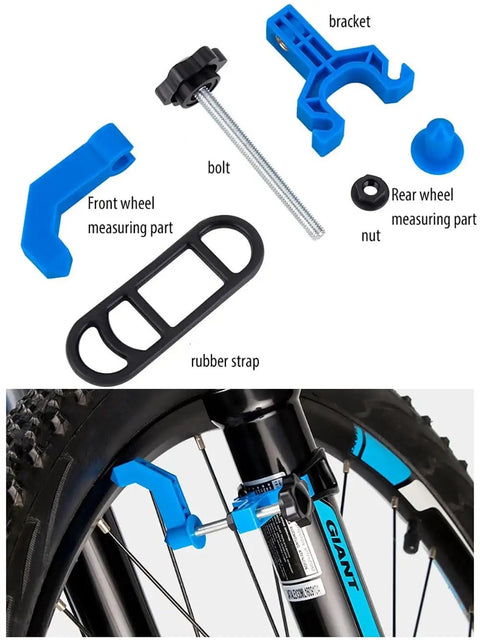 Portable Bicycle Wheel Truing Stand On The Go For Front And Rear Wheels With Spoke Wrench And Precise Millimeter Adjustment