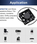 60X25MM EC AC Axial Brushless Cooling Fan 110V 120V for gaming consoles and electronics with black frame and wires.