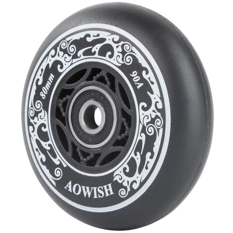 Inline Skate Wheels 80mm 90A Outdoor Asphalt Formula Replacement Wheels With ABEC 9 Bearings And Floating Spacers Four Pack Black