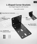 Easy Install L Shaped Corner Brackets With Screws Iron Angle Supports For Quick DIY Furniture Repair And Shelf Reinforcement
