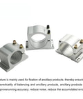 Heavy Duty CNC Spindle Motor Clamp Bracket for Precision Machining in silver finish, designed to ensure stability and reduce noise.