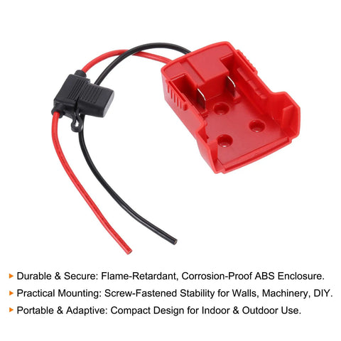 RC Car Battery Adapter Converter For DIY Builds And Repairs, 18V Battery Conversion Kit With 12AWG Wire, ABS Shell, 30 Amp Fuse