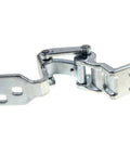 Heavy Duty Chrome Door Hinges Set For Ford Transit Connect 2010 To 2013 upper hinge detailed view showing zinc alloy construction.