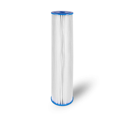 Tough As Nails 20 Inch Big Housing Water Filter With A 5 Micron Pleated Sediment Cartridge That Is Fully Washable Reusable And Designed To Kick Sand Rust Silt To The Curb For Crisp Clean Household Flow