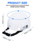 Two Pack PE Lined Bump Cap Inserts For Head Protection, Lightweight Universal Baseball Hard Hat Inserts With Adjustable Strap, White, Fits 58 To 62 Cm Heads, 180mm L x 190mm W x 105mm H product size illustration
