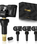 Four Pack 433MHz Tire Pressure Sensor Kit For GM Rigs, Trucks And SUVs Silverado Traverse Malibu Camaro Suburban Tahoe Blazer Cruze, Easy Install, Accurate TPMS Monitoring, No Tool Needed, four black TPMS sensors