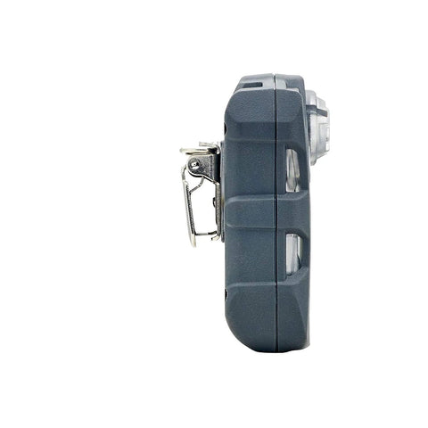 Side view of charcoal ALTAIR 2X single-gas detector with belt clip